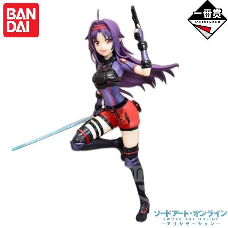 Original Bandai Banpresto Anime Characters Sword Art Online Konno Yuuki Pretty Collectible Ornaments Model Toys Garage