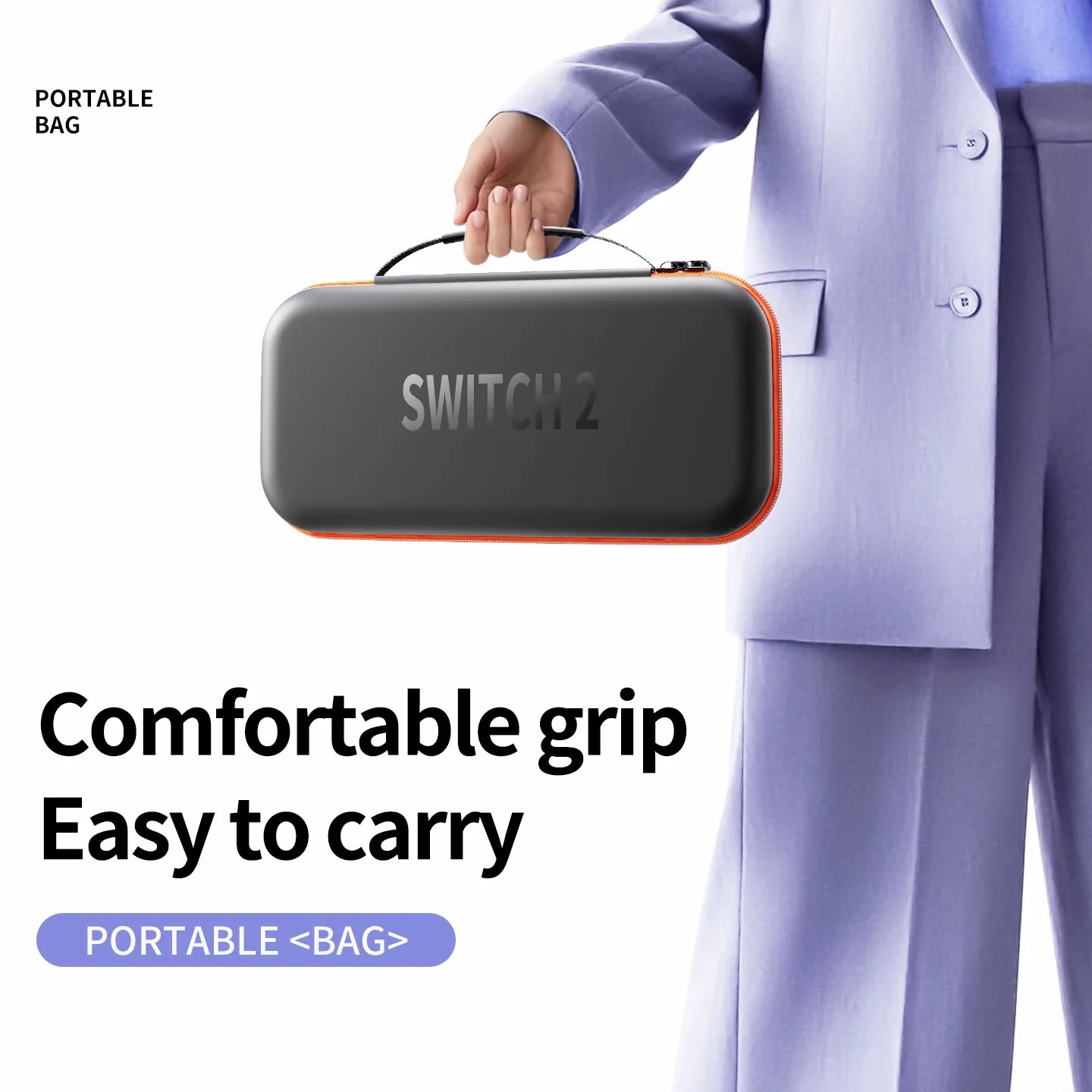 Carrying Case for Nintendo Switch 2 Model, Portable Hard Shell Pouch Carrying Travel Game Bag for Nintendo Switch 2 blue orange