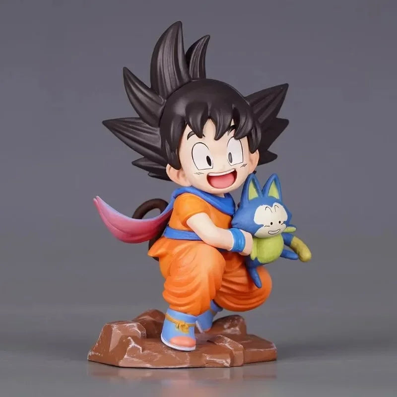 10cm Anime Dragon Ball Z Goku Hug Pula PVC GK Figure Yamcha Anime Collection Model Toy Gift Ornaments Goku Figure