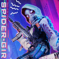Marve 1/6 Scale Marvel Cyberpunk Spider - Gwen Action Figure Interchangeable Eyes Collectible Model ELE9002