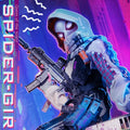 Marve 1/6 Scale Marvel Cyberpunk Spider - Gwen Action Figure Interchangeable Eyes Collectible Model ELE9002