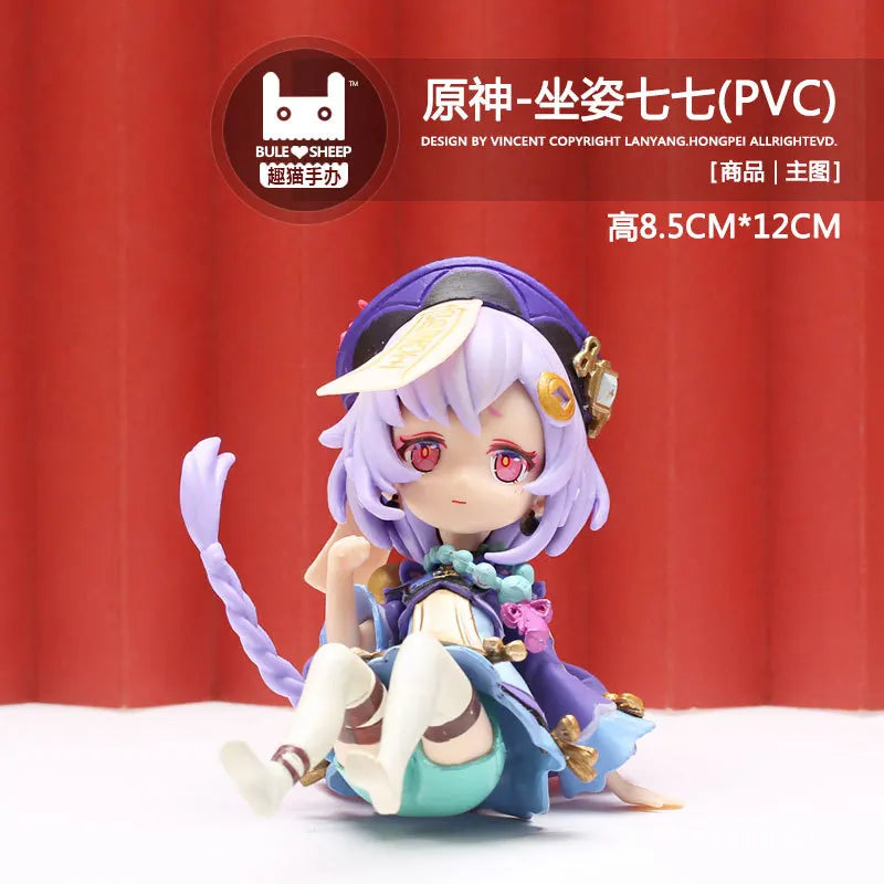 13CM Anime Game Genshin Qiqi Figure Three Poses Cute Model Q Version Toy Gift Collection Aciton Figure PVC Birthday Gifts