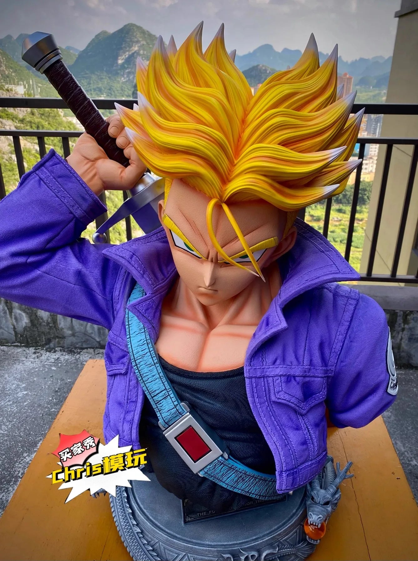 1:1 Dragon Ball Torankusu Future Warrior Anime Figure MRC Peripheral Super Saiyan Oversized Statue Collection Christmas Gift Toy