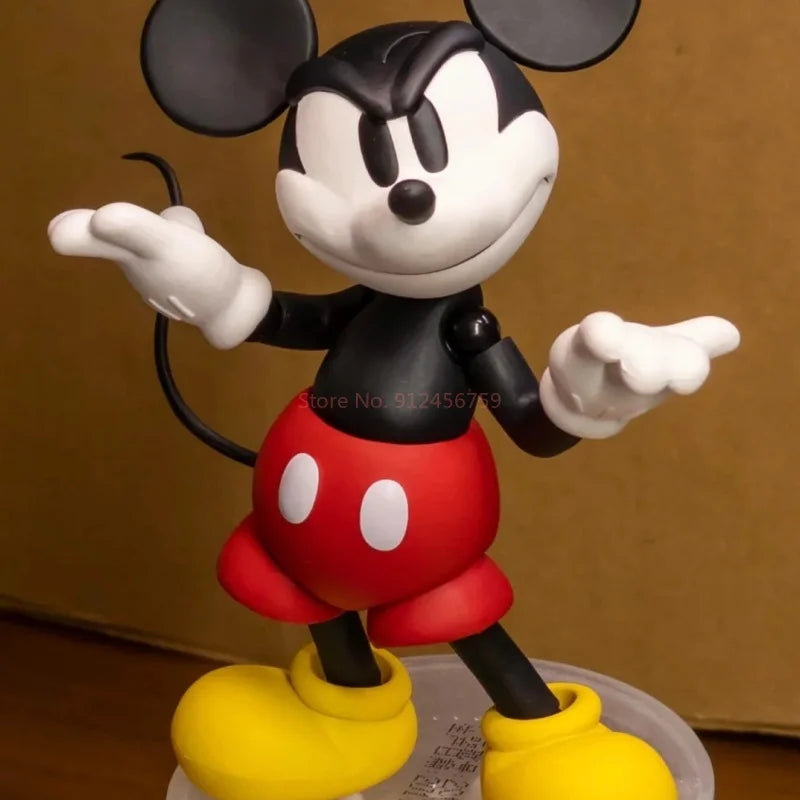 In Stock Original Disney 1936 Mickey Mouse Kaiyodo Revoltech Colorful Mickey Action Figures Anime Ornaments Collection Gifts Toy