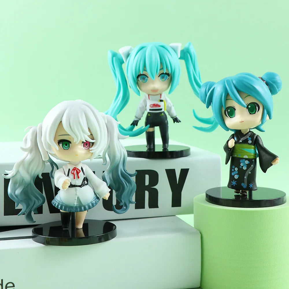 6Pcs/1Set Anime Hatsune Miku Figure Colorful Stage! Feat Shinkansen Henkei Robo Shinkalion Kimono Toy Model Doll Aciton Figure
