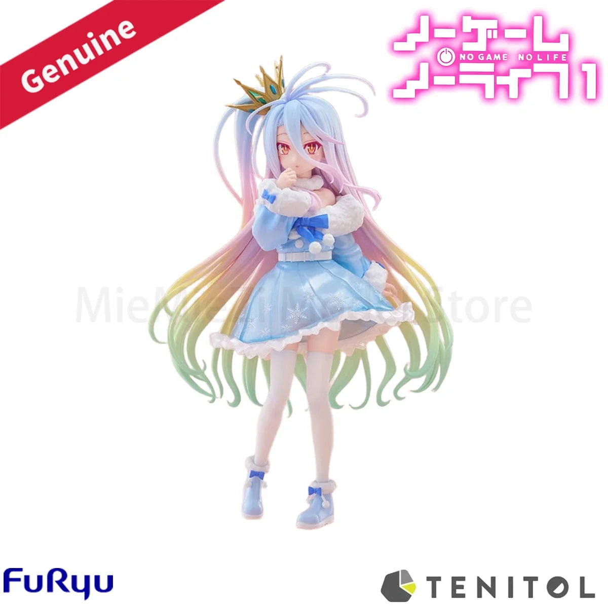 Original Genuine FuRyu Prepainted Tenitol No Game No Life Shiro/White Anime Figure Garage Kit Model Decoration Cute Kawaii Gift