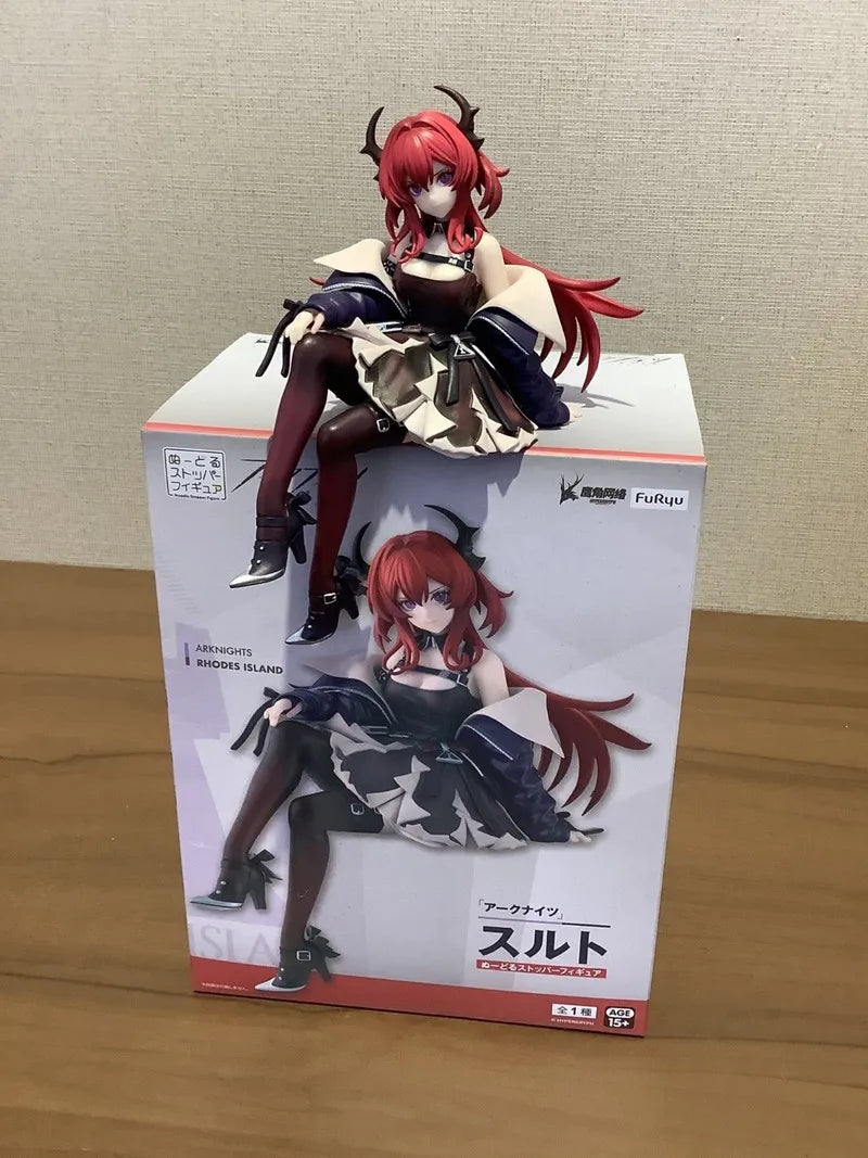 Original Genuine Furyu Prepainted Noodle Stopper Figure Arknights Surtr H=15cm Garage Kit Model Decoration Game Figure Gift