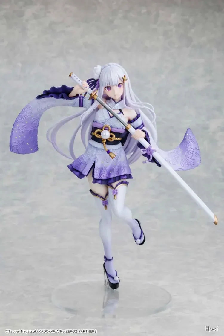 In Stock Original KADOKAWA Re: ZERO Starting Life in Another World Emilia Battle Costume Ver. 24cm Anime 1/7 Figure Doll Model