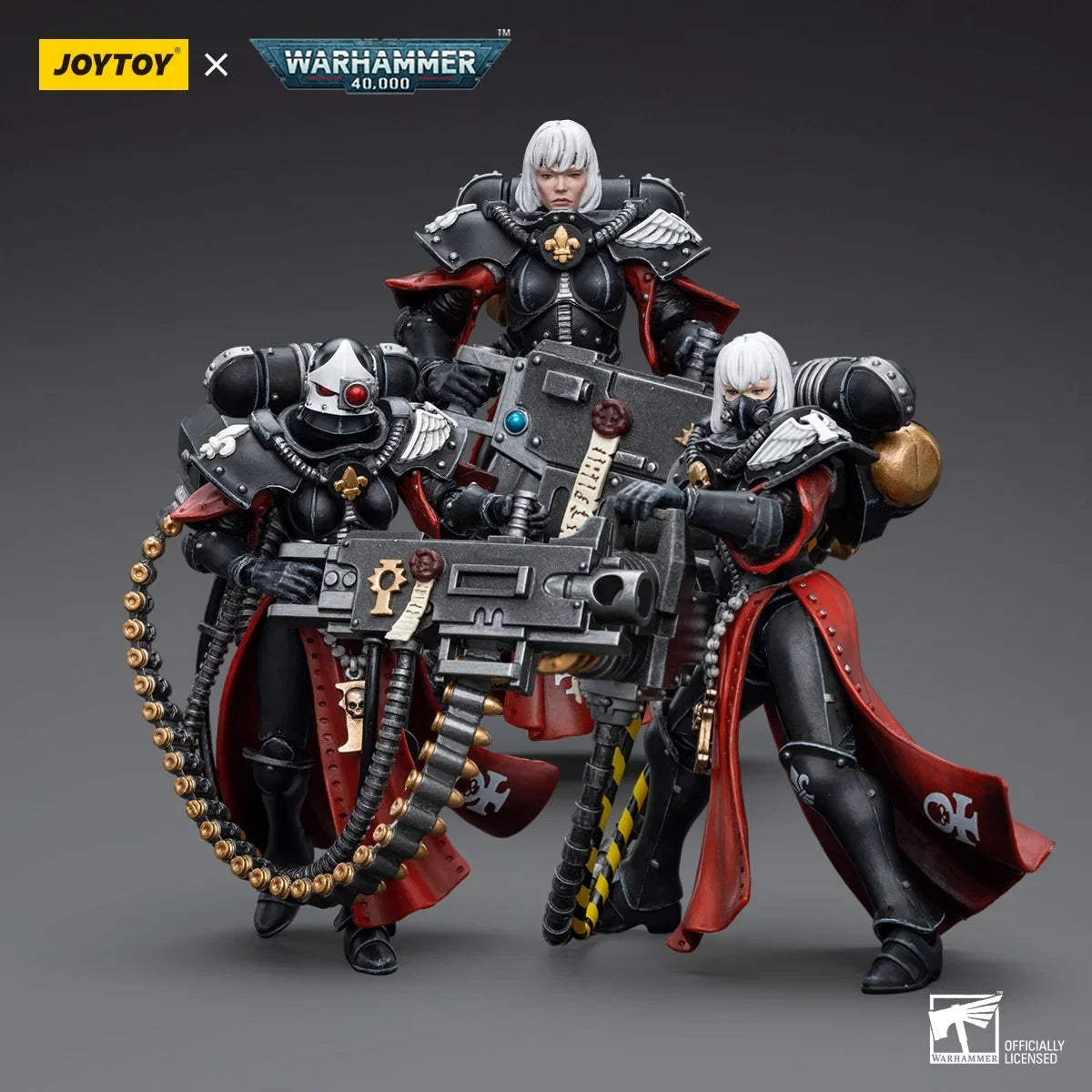 JOYTOY 1/18 Adepta Sororitas Retributor with Heavy Flamer/Multi-melta/Heavy Bolter Mecha Action Figures Anime Model Gift Collect