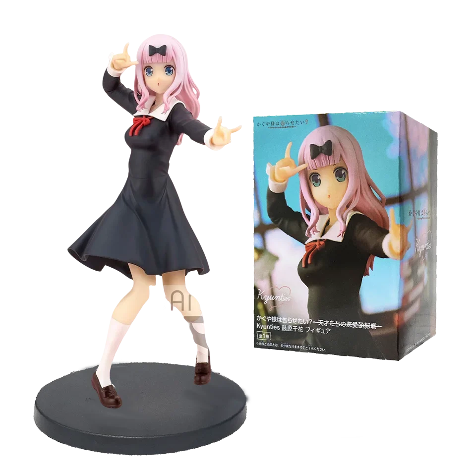 18cm Anime Figure Kaguya-sama: Love Is War‌ Fujiwara Chika Shinomiya Kaguya Kawaii Girl Action Figure Collectible Model Toy Gift