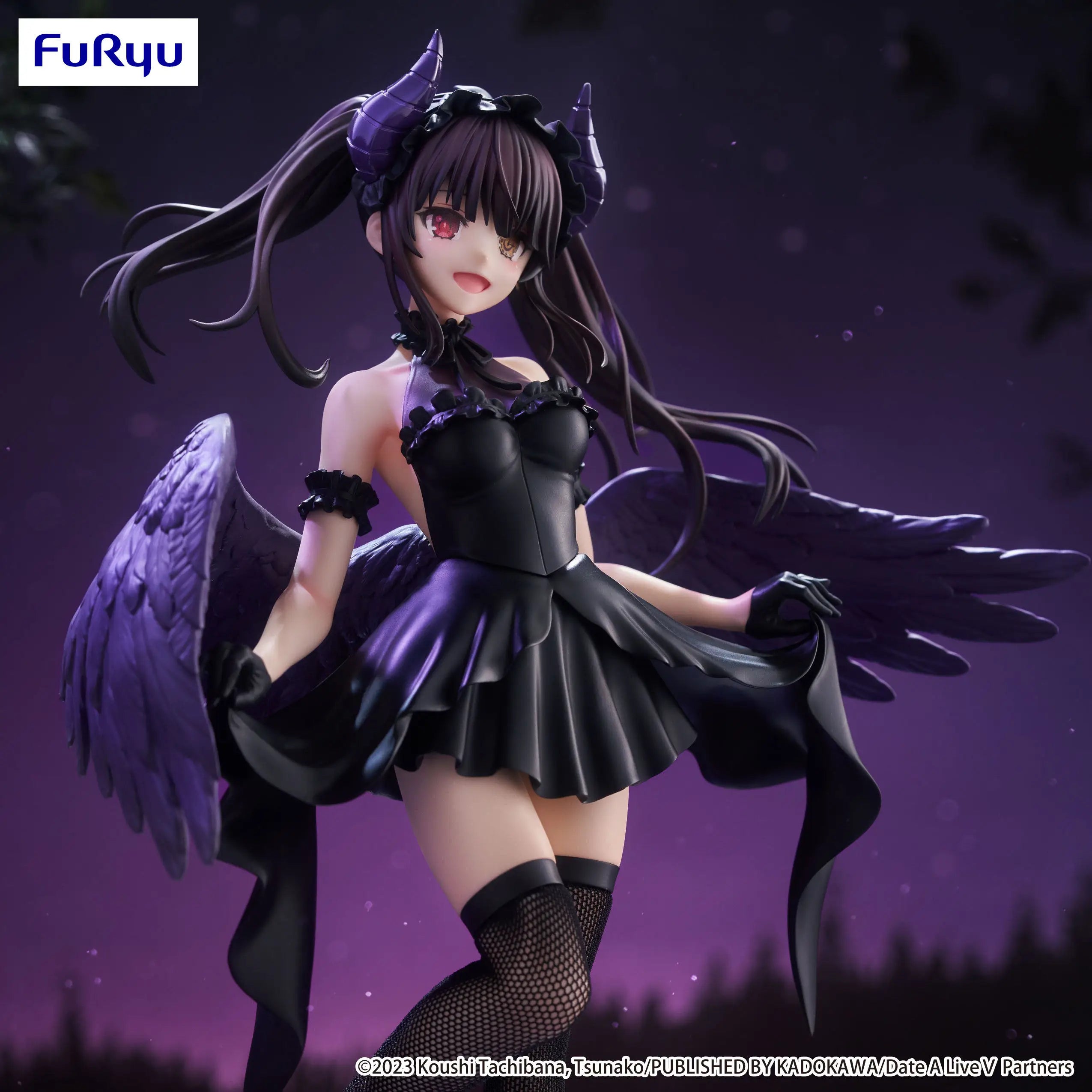 In Stock FuRyu BiCute Dark Tokisaki Kurumi Little Devil Desktop Cute Doll Anime Action Figure Toy Gift Model Collection