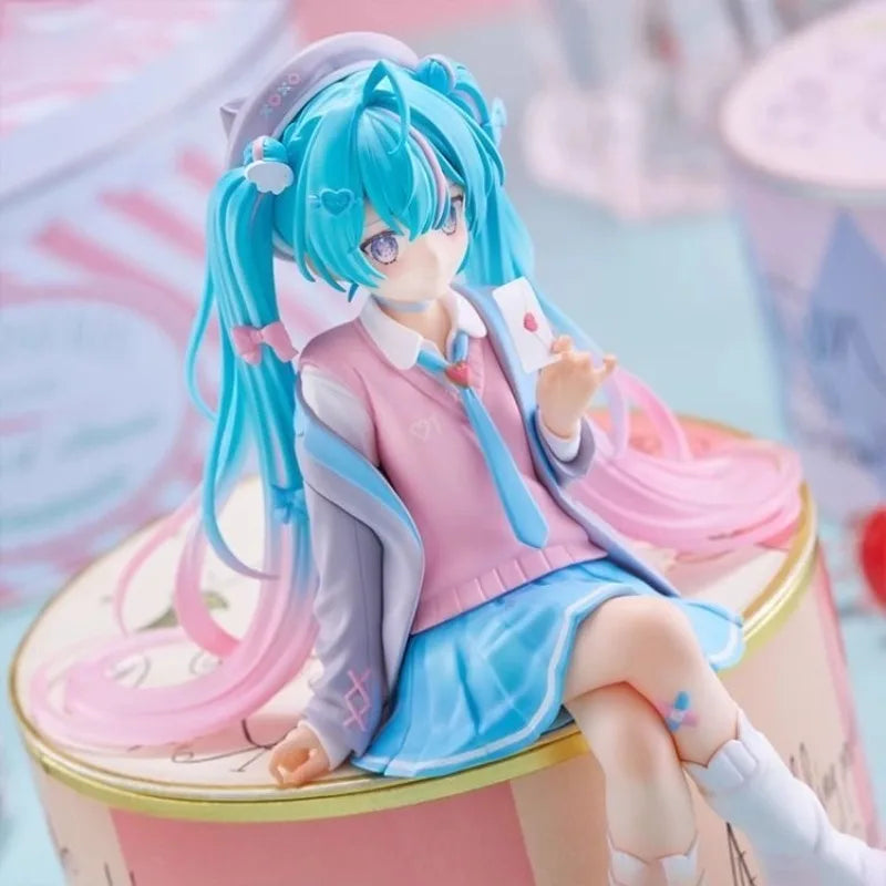 13.8CM 2025 New Anime Hatsune Miku Love suit jacket Kawaii Action Figure PVC Doll Model Toys ornament Desktop Decoration Gifts