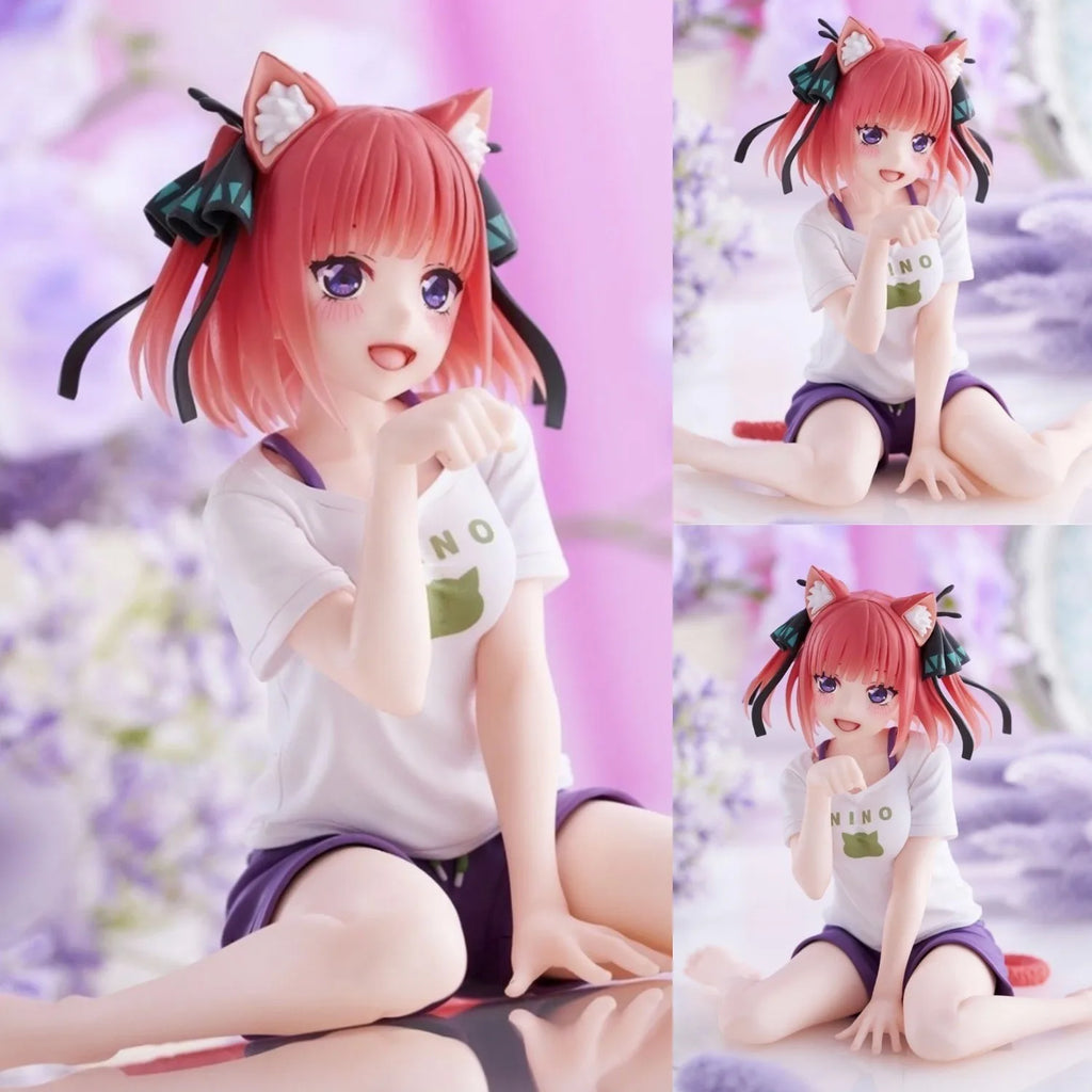 Five Equal Flower Wedding Bride Nakano Nino Cat Home Outfit Anime Figure Ornament Boy Gift