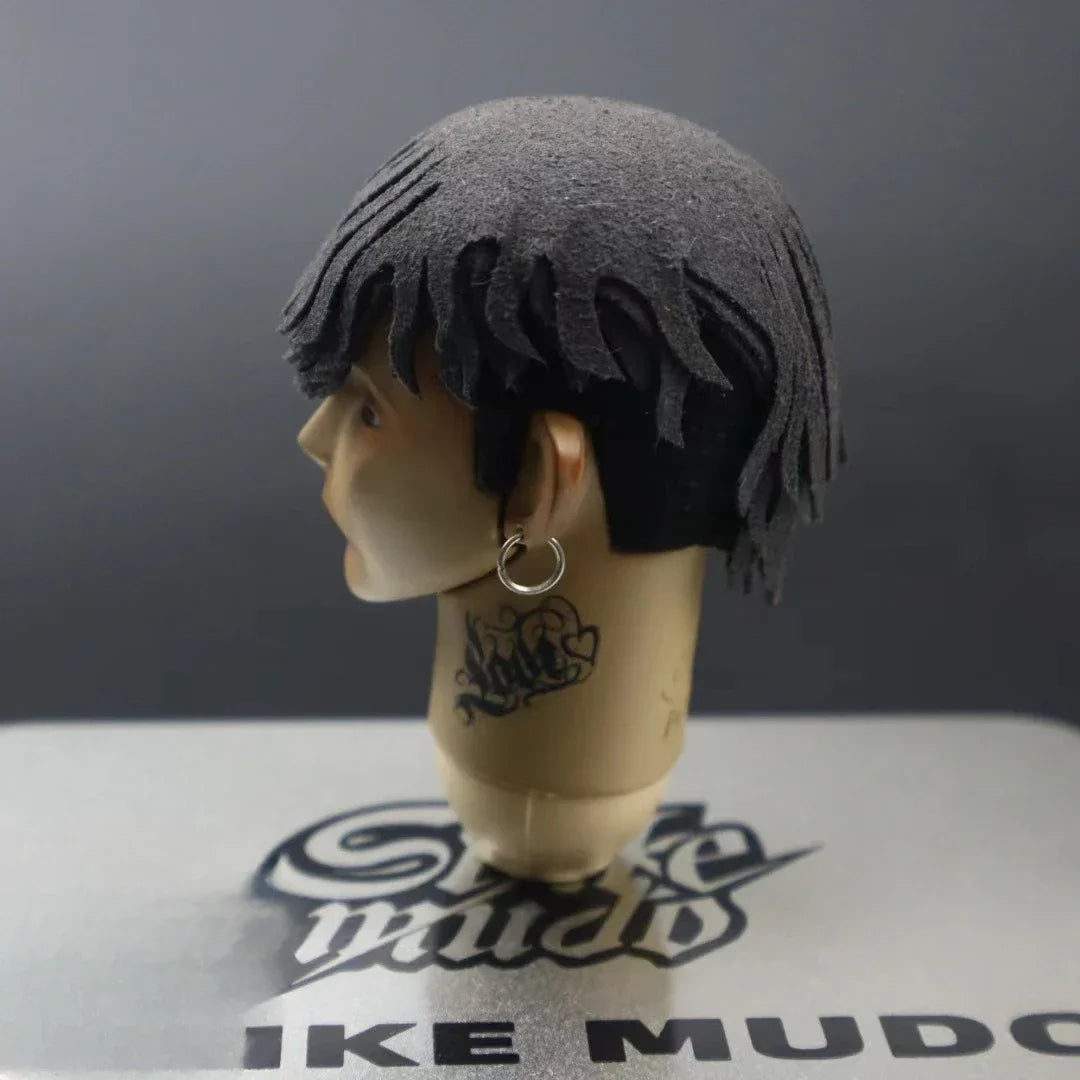 Customized 1/6 Scale Trendy Anime Male Solider Head Sculpt Boy Transplanted Hair Head Played Model for 12in Action Figure Toy