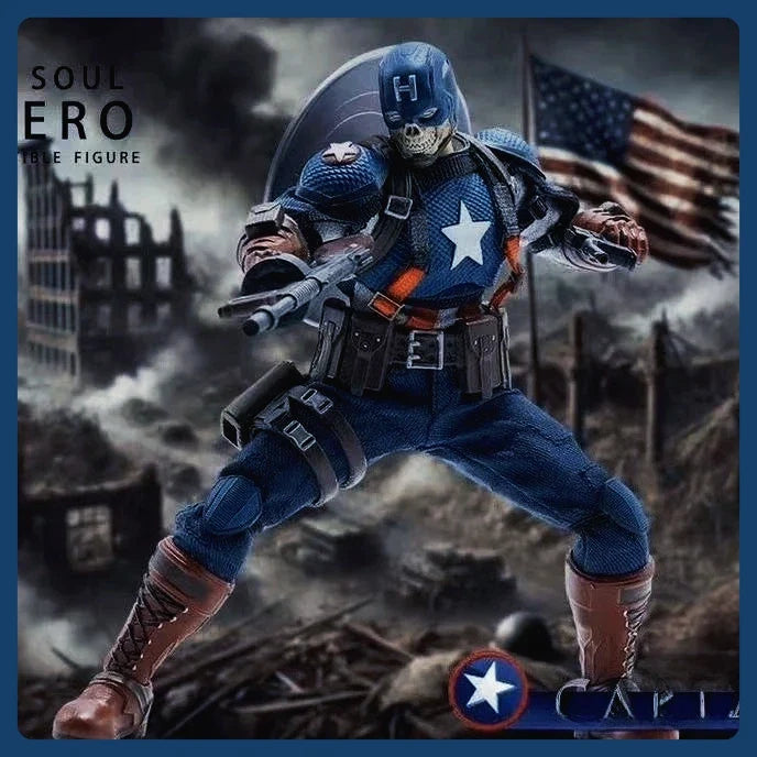 War Hero Action Figure Captain American Soul 1/12 Scale Collectible JMToys JM003 Anime Model Toys for Boys Gifts Original Box