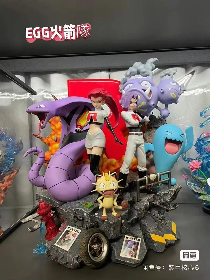 PokéMon Egg Rocket Team Shuttle Galaxy Musashi Kogoro Meow Meow Anime Gk Handmade Doll Statue Large Pendant Desktop Collection