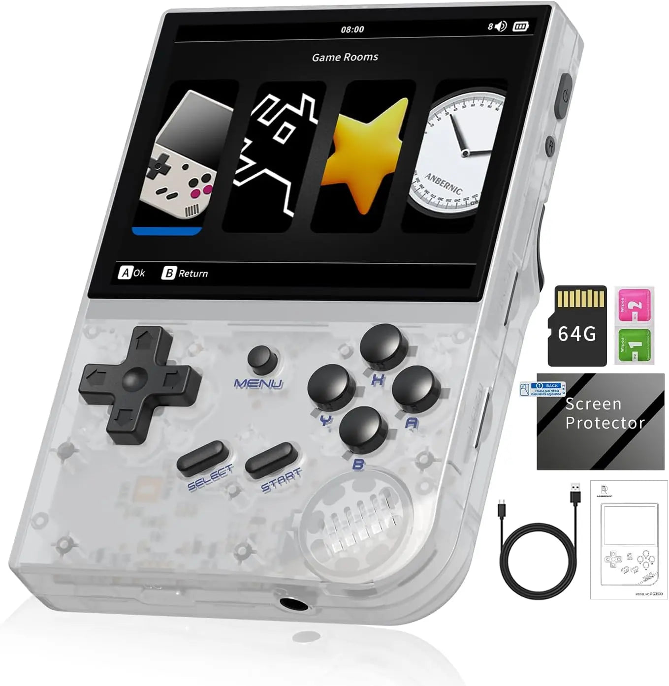 ANBERNIC RG35XX New Updated 3.5-inch IPS Video Game Handheld Game Console With Linux System H700 quad-core ARM Cortex-A53 1.5GHz