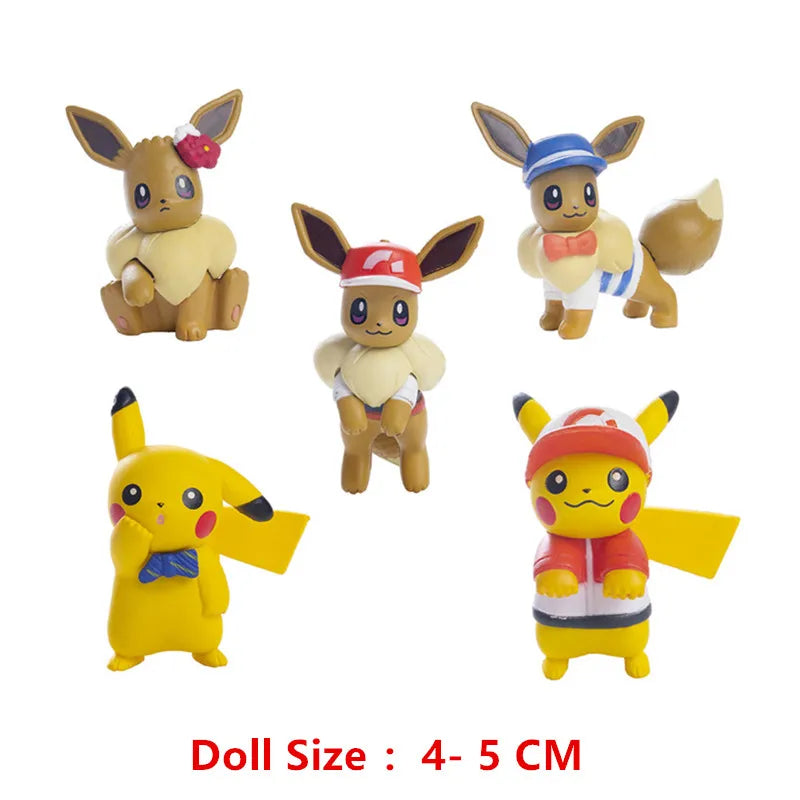 Bulk Buy Lot Pokemon Cartoons Movie Anime Figures Pikachu Snorlax Eevee High Quality Action Pet Model Toy Children Christma Gift