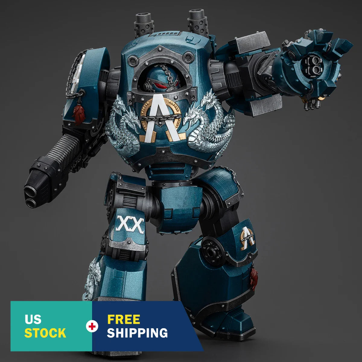 HiPlay JOYTOY Warhammer Alpha Legion Contemptor Dreadnought mit Gravis-Plasmakanone 1/18 Actionfiguren