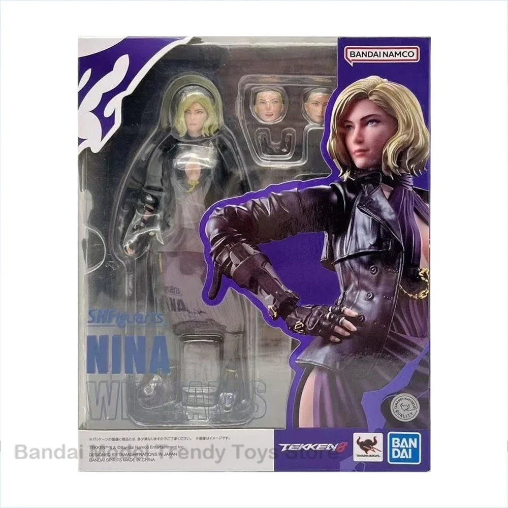 In Stock BANDAI SHF TEKKEN 8 Game Nina Williams Action Figure Model Kit Original Toys Ornaments Gifts Collecting hobbies