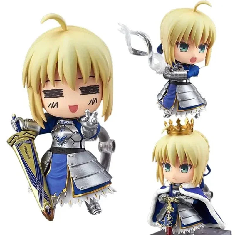 Anime 121 Fate Stay Night Saber Action Figure Q version Collection Model Toys 10cm Gift For Kids Birthday Present