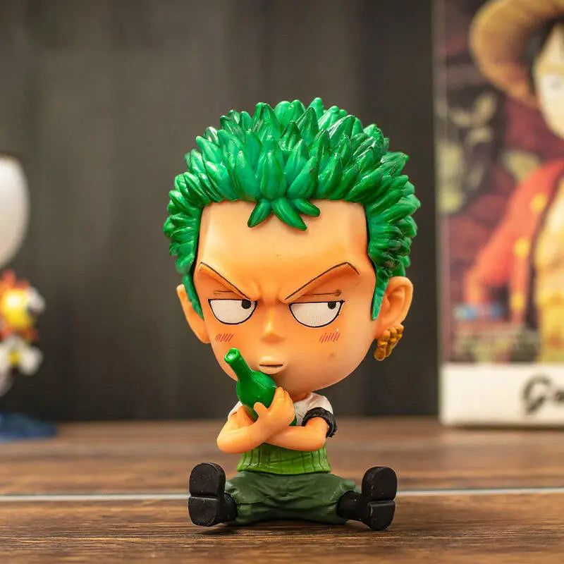 Bandai Q version One Piece King Big Head Lufei Solon Chobais Female Emperor Doll Blind Box Animation Ornaments