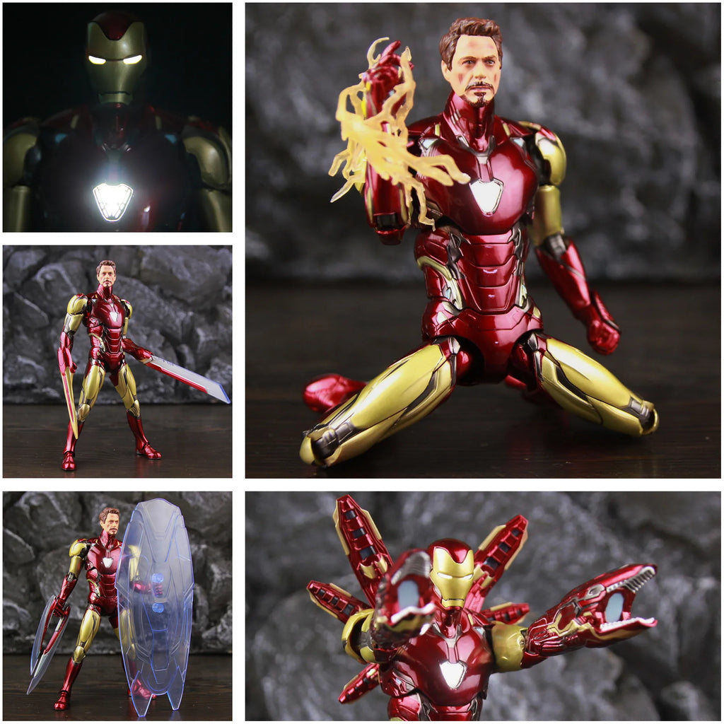 ZD Toys Marvel Iron Man MK85 2.0 LED 7" Action Figure The Infinity SAGA Mark LXXXV 1.0 Mark 85 Hologram Shield Nano Weapons Doll