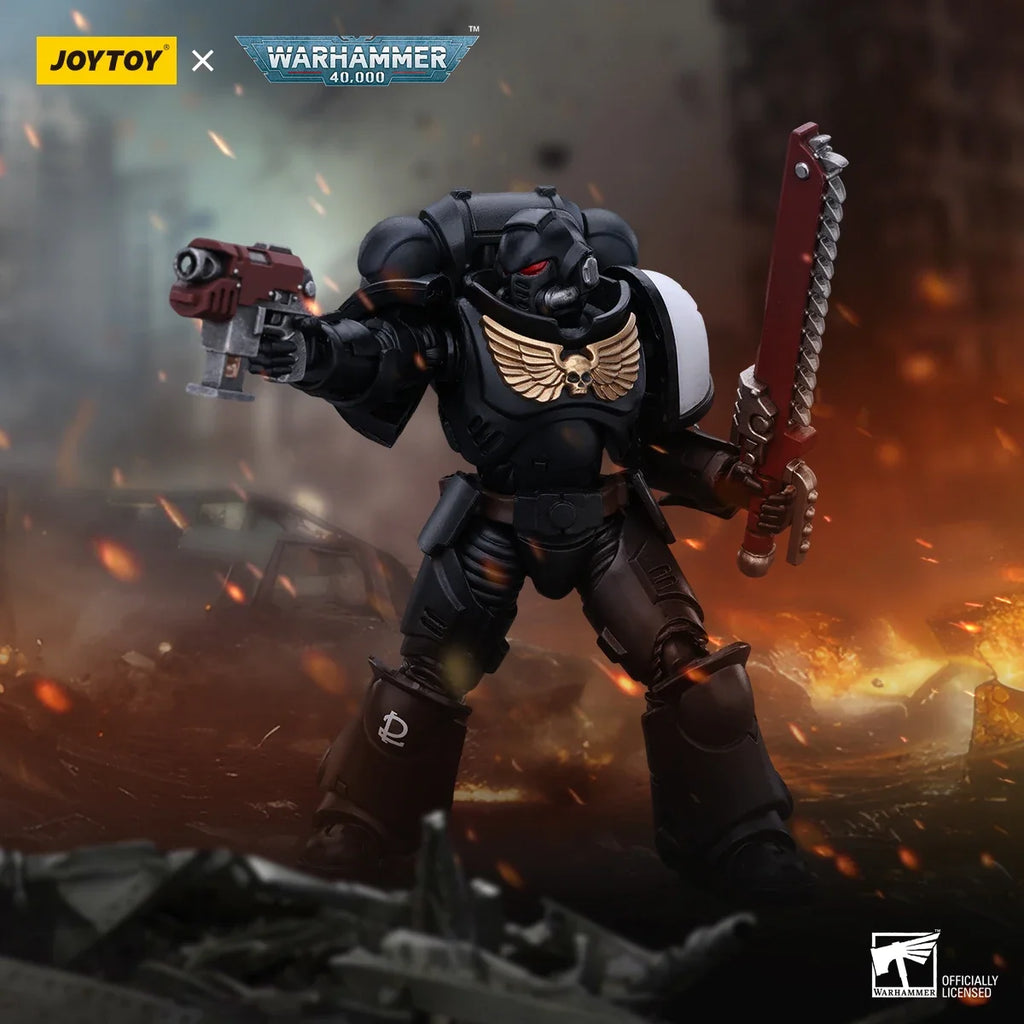 JOYTOY Warhammer 40K 1/18 Action Figure Space Marines Black Templars Outriders Brother Valtus Anime figures Toys Model