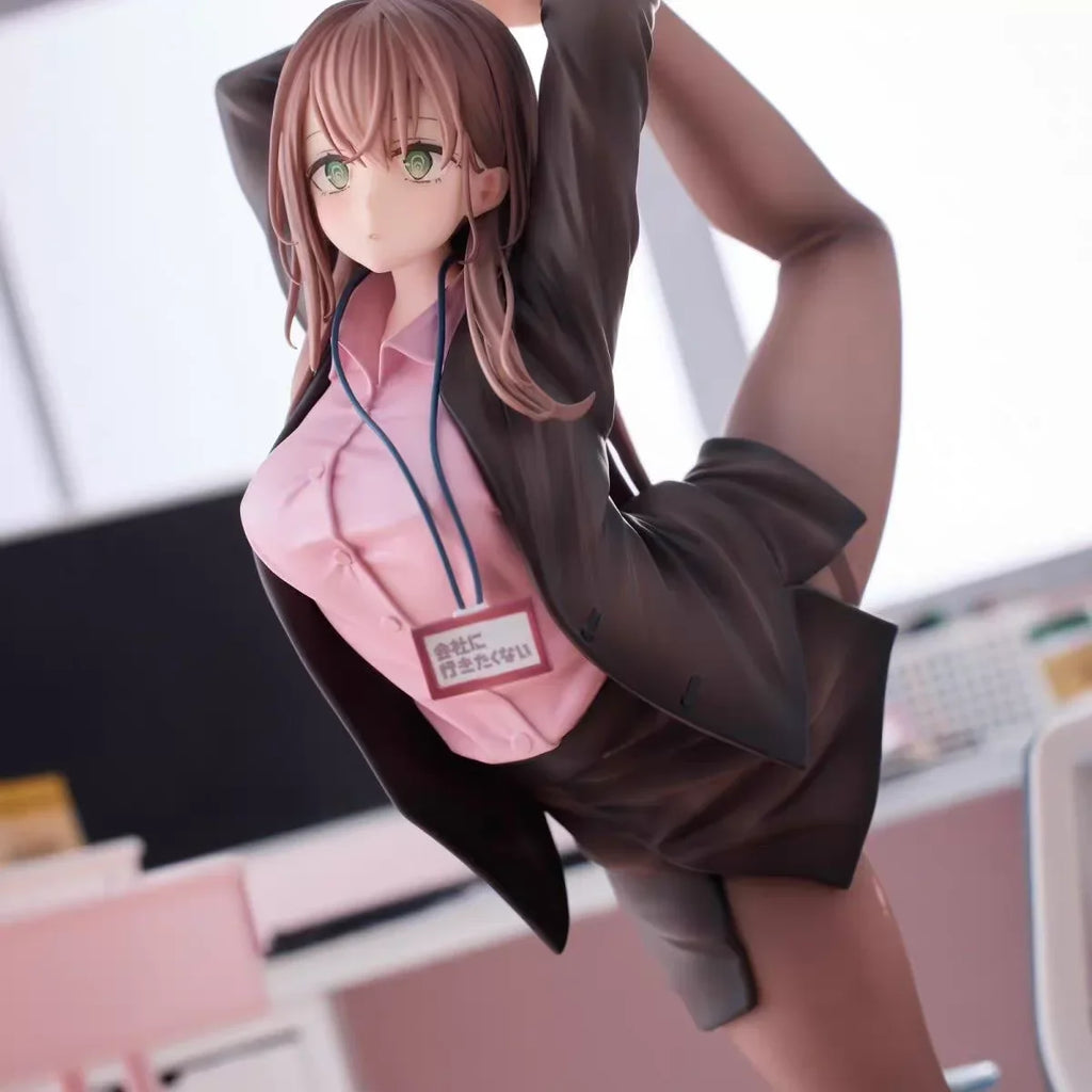 Lazy OL Girl Anime Figure Soft Body Beautiful Girl Collectible Model Gift for Boys Static Proportion /9 Available Sto