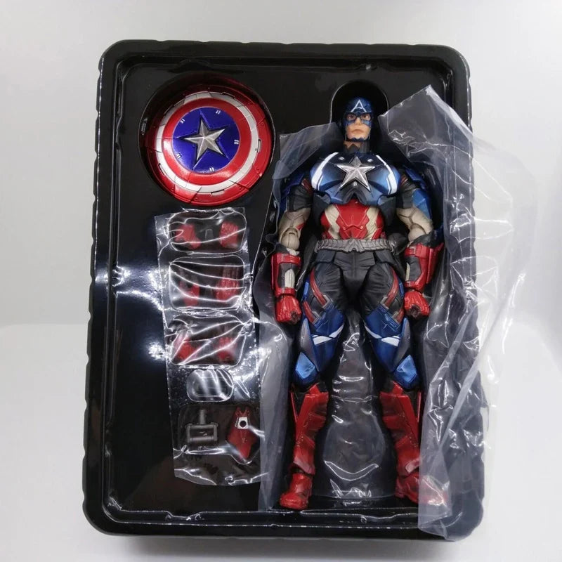 Play Arts Captain America Action Figure Movable Marvel Collection Avengers Model Toys