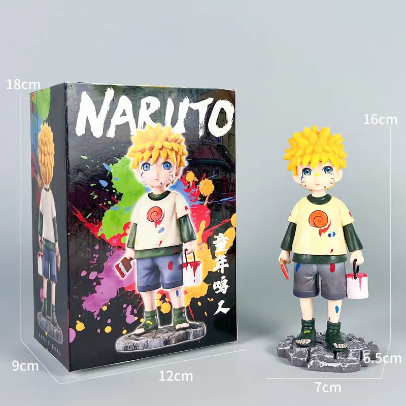 Anime Figurine Naruto Q version Uchiha Sasuke Action Doll Kawaii Childhood Uzumaki PVC Model Statue Anime Collection Toys Gifts