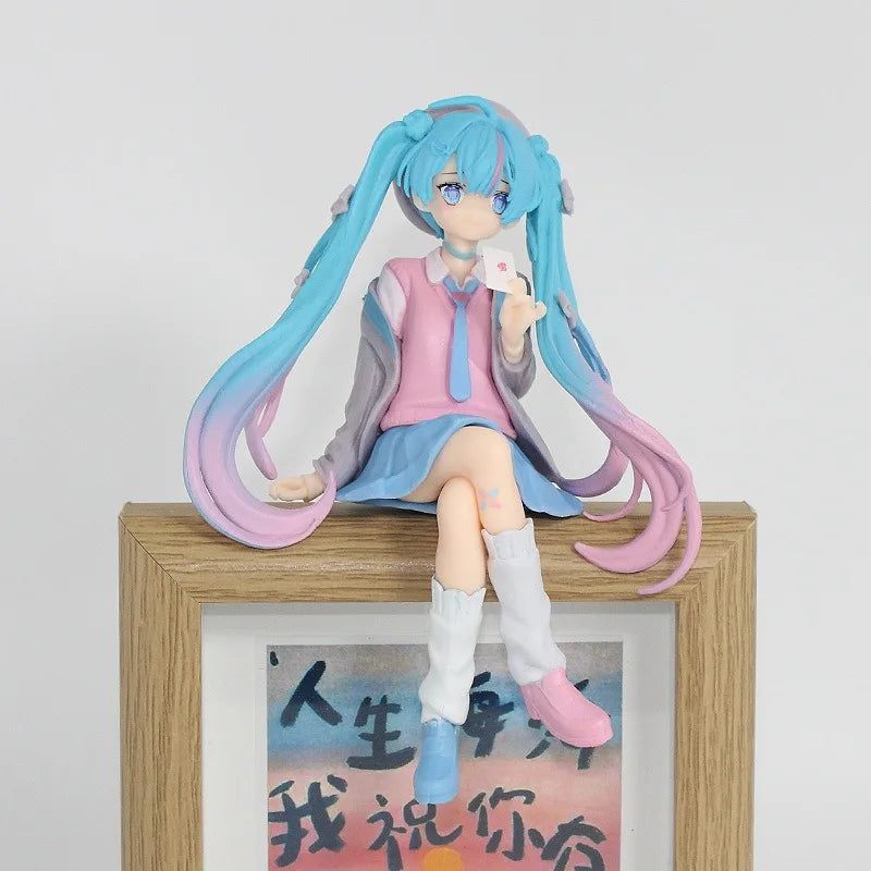 13.8CM 2025 New Anime Hatsune Miku Love suit jacket Kawaii Action Figure PVC Doll Model Toys ornament Desktop Decoration Gifts