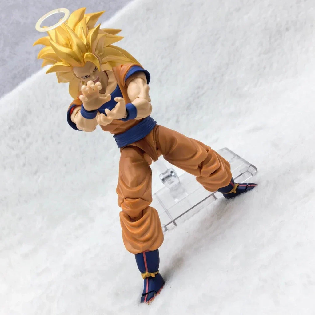 Dragon Ball Super Saiyan 3 Goku Action Figure - Collectible Shf Model with Decorative Hands Ideal for Fans And Collectors