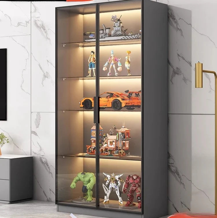 Custom Glass Door Figure Display Cabinet Display Home Living Room Blind Box Toy Lego Model Ornament