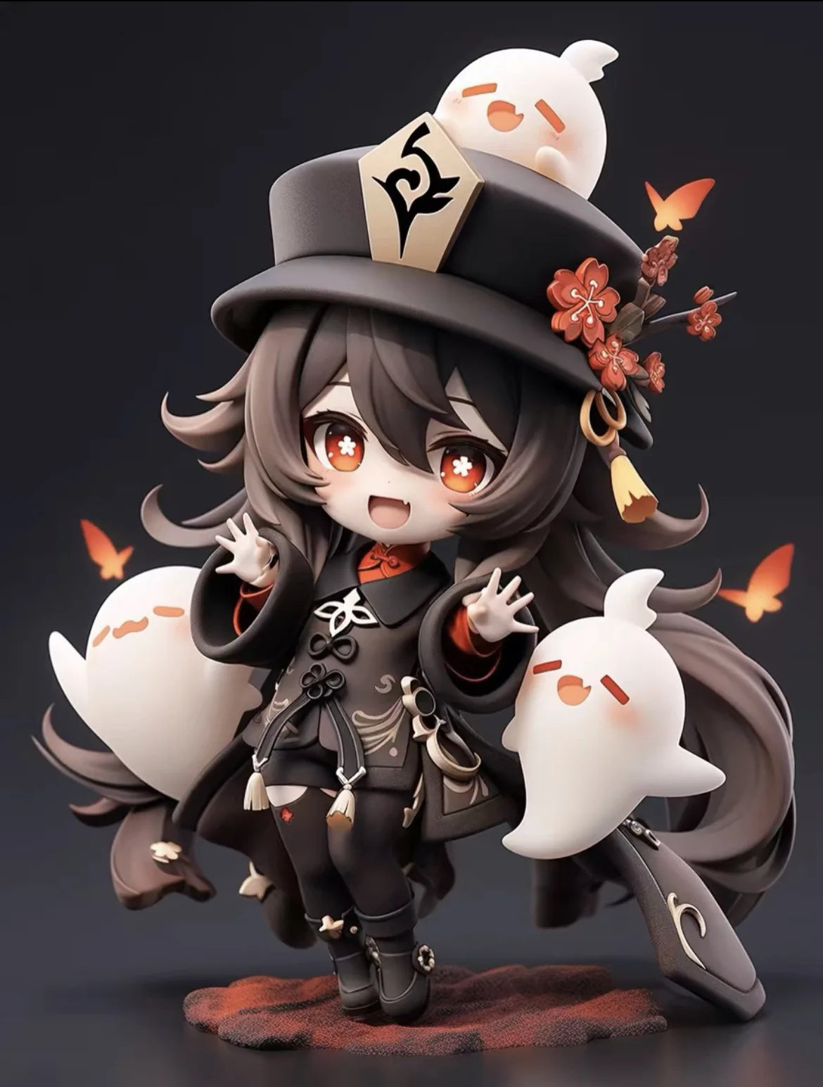 16CM Anime Game Genshin Hutao Figure Q version cute model toy gift collection Action Figure PVC Doll