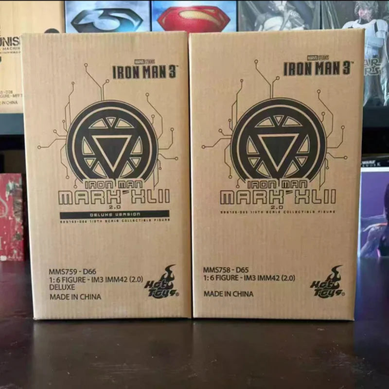 Original Hot Toys Iron Man Mms758 Action Figure 1/6 Avengers Iron Man Mk85 Mms759 Deluxe Edition Battle Damage Version Toys