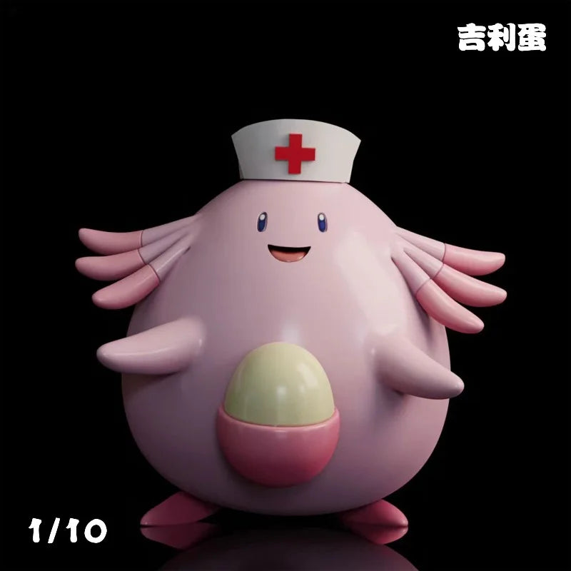 pokemon 1/10 3d Illustrated Handbook Completion Plan Series Team Chansey Nurse Joy Figures Resin Pu Figurine Decor Toy Gift