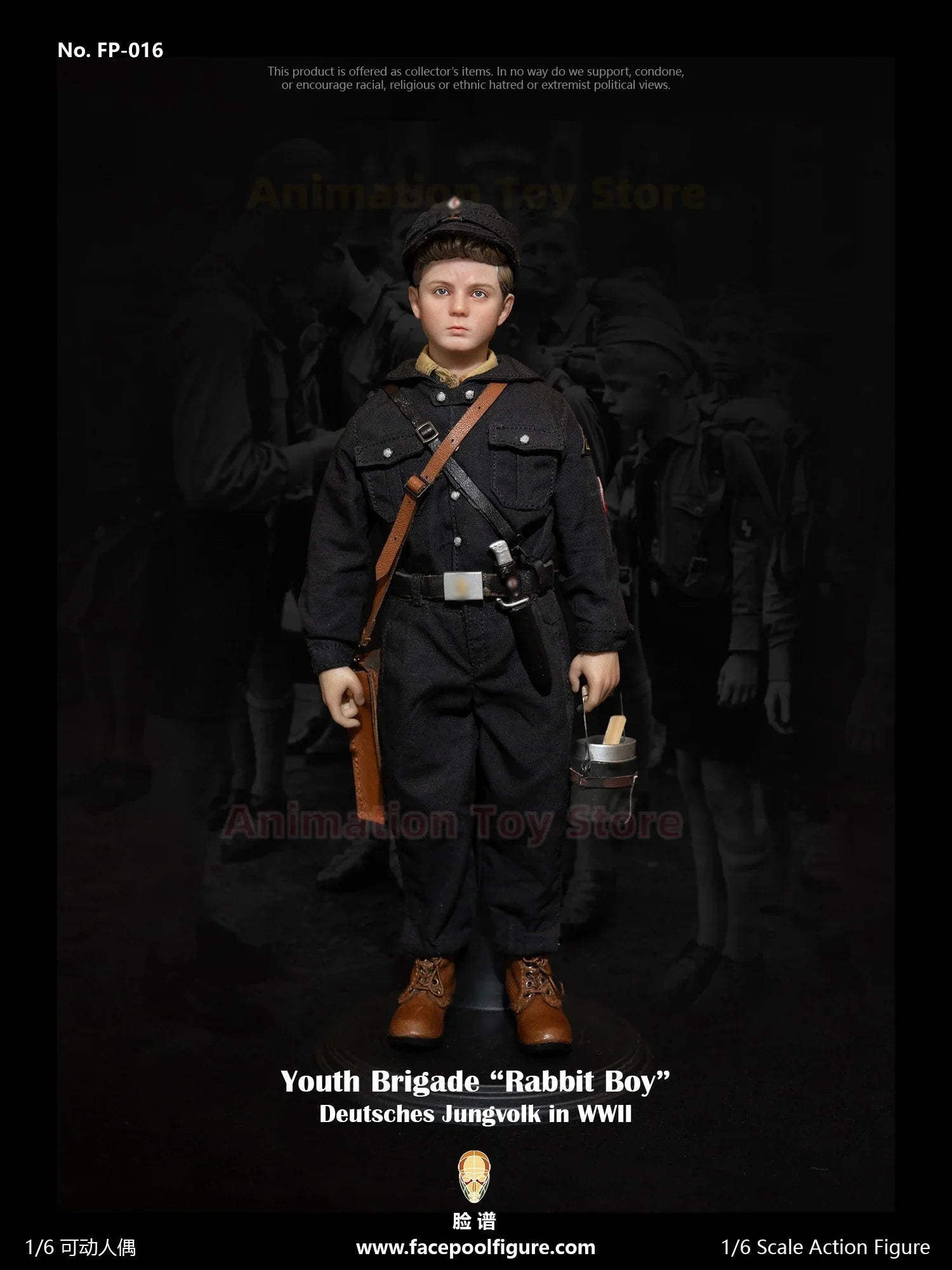 Facepoolfigure FP016 1/6 Rabbit Boy World War II German Children Corps Historical/Film Version Full Set 12in Action Figure