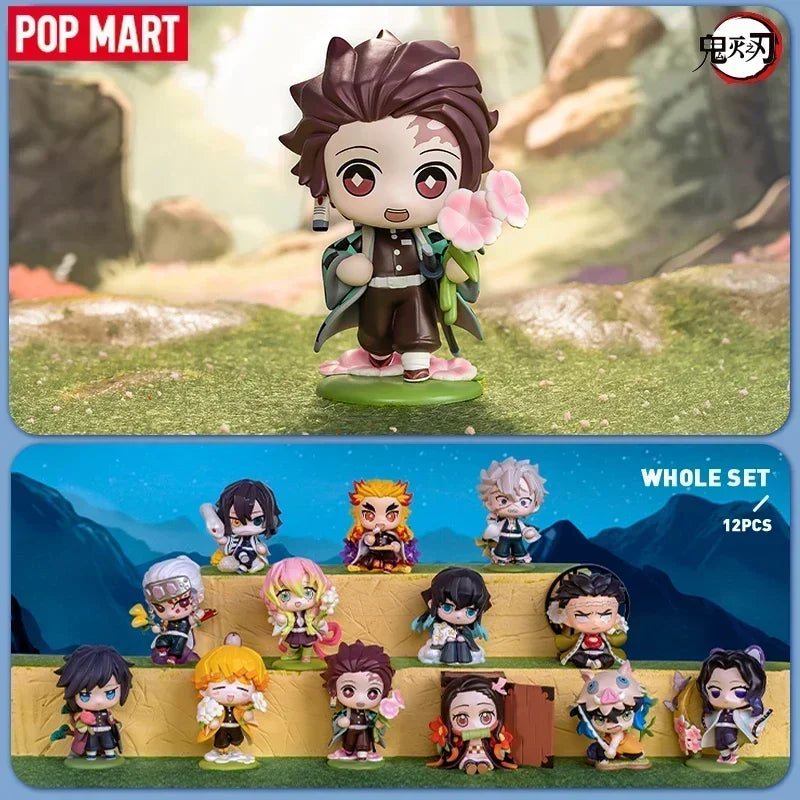 Pop Mart Demon Slayer Birth Flower Series Blind Box Toys Kawaii Anime Action Figure Surprise Mystery Box Dolls Girls Gift