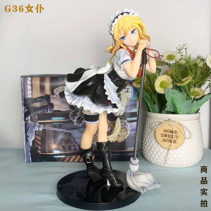 22cm Anime Girls Frontline G36 Figure Maid Outfit Cute Standing Posture Model Toys Gifts Collection Decoration Ornaments PVC