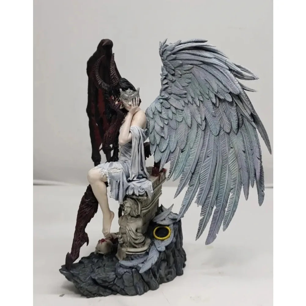 14cm/17cm/20cm/23cm Evil Angel Witch No Coloring White Model 3D Printed Self-assembly DIY Coloring Figurines Miniatures