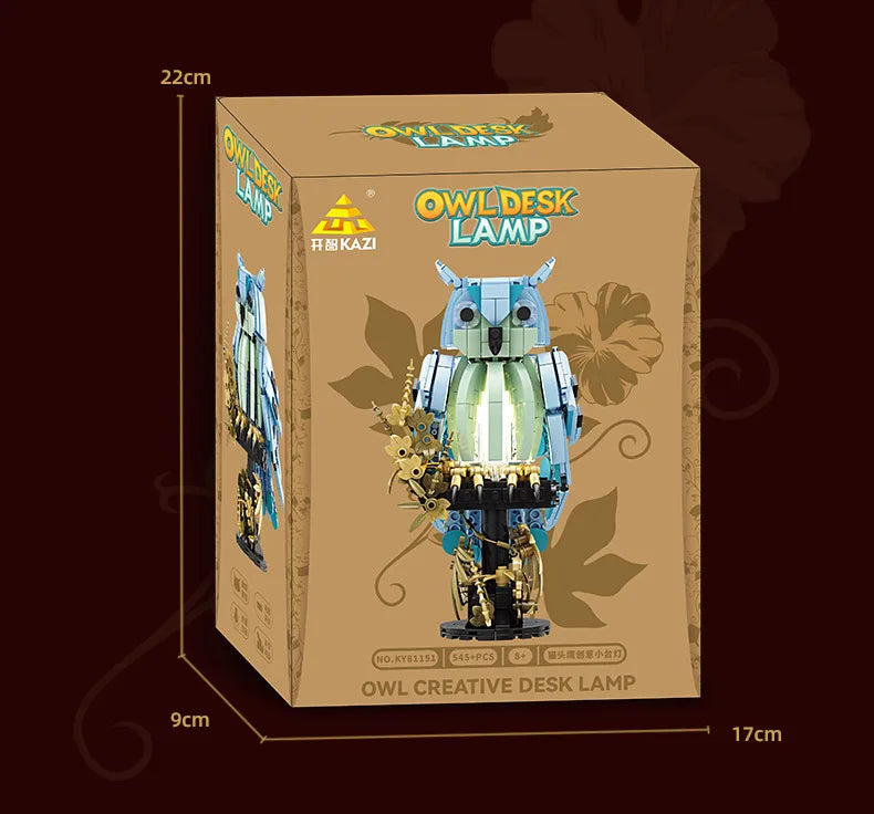 Owl Desk Lamp Building Blocks Creative Table Light Bird Ornament Decoration Figurine Christmas Birthday Gifts Adults Girls Boys