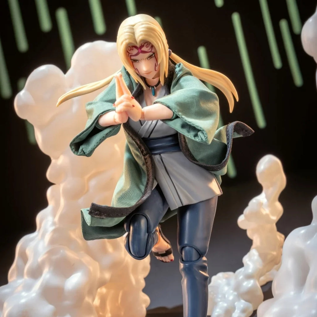 Naruto Shf Anime New Handmade Tsunade Coat Cloak Can be styled freely hat Clothes Built In Iron Wire Is Suitable for 1/12 Toys