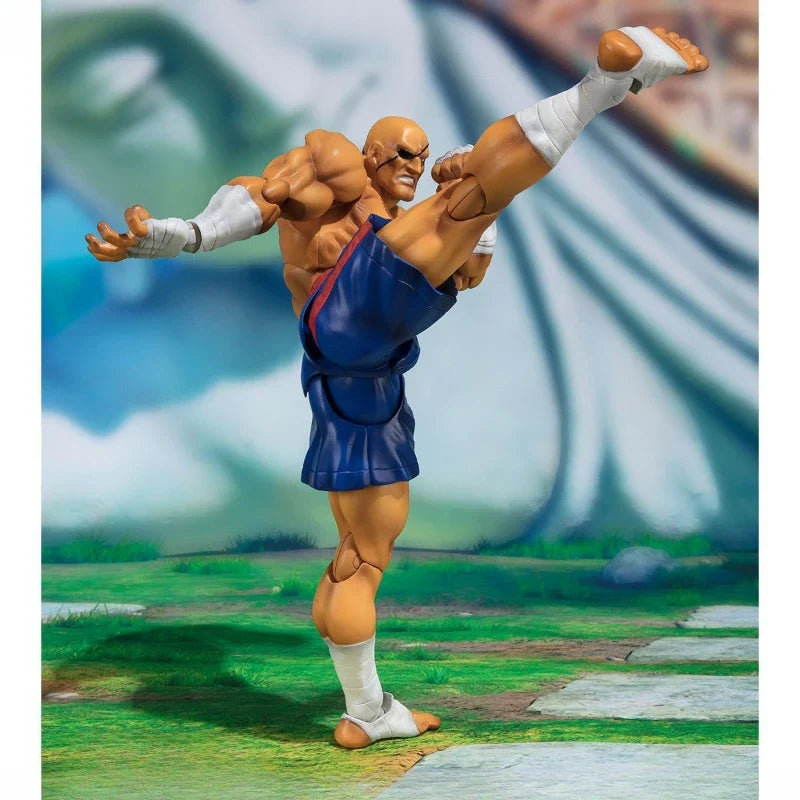 BANDAI Original S.H.Figuarts Series《Street Fighter》Chun - Li，Ken Masters，Sagat Figure Assembly Ornament Toys Collectible Model
