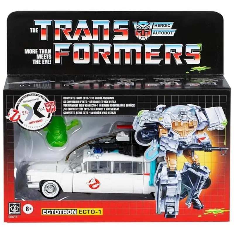 Hasbro Transformers x Ghostbusters Ectotron Action Figure Ecto-1 Autobot Toy Gift E6017