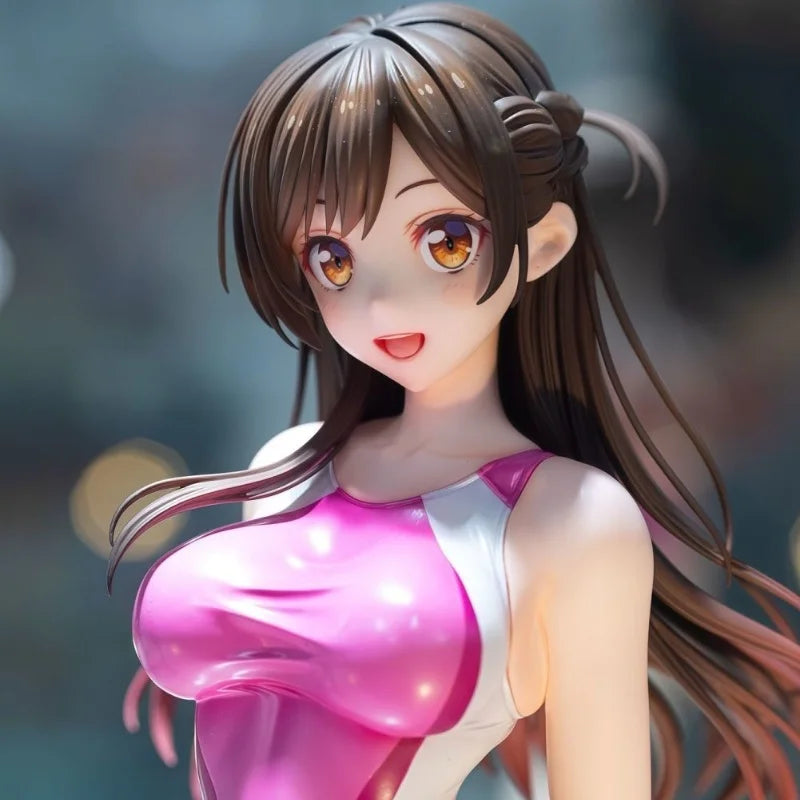 Anime Model Gift - Rented Girlfriend Shuiyuan Qianhe Competitive Swimsuit Action Figure Beautiful Girl Collectible Handmade Toy