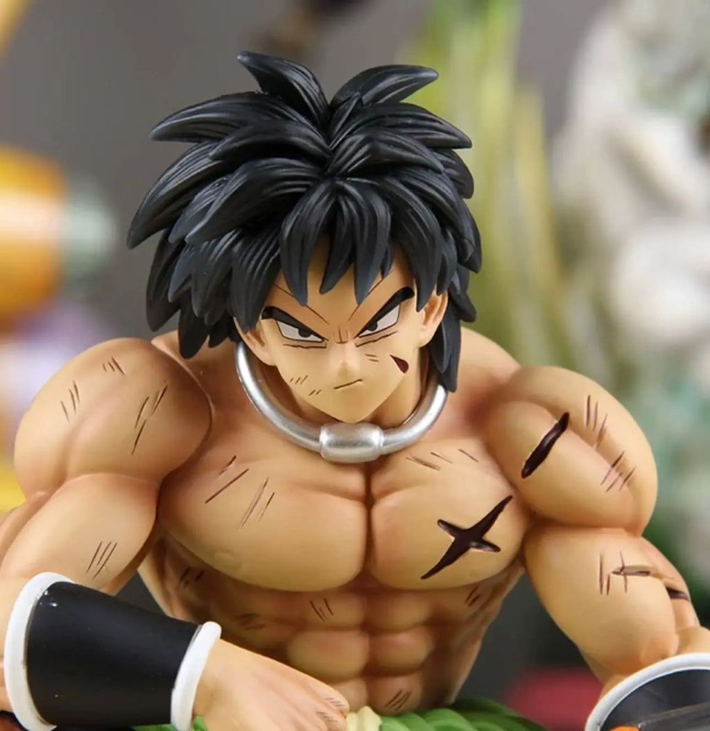 24cm New Dragon Ball Anime Figure Broli Peripheral PVC Model Scene Sitting Posture Statue Desktop Decoration Ornaments Gift Toys