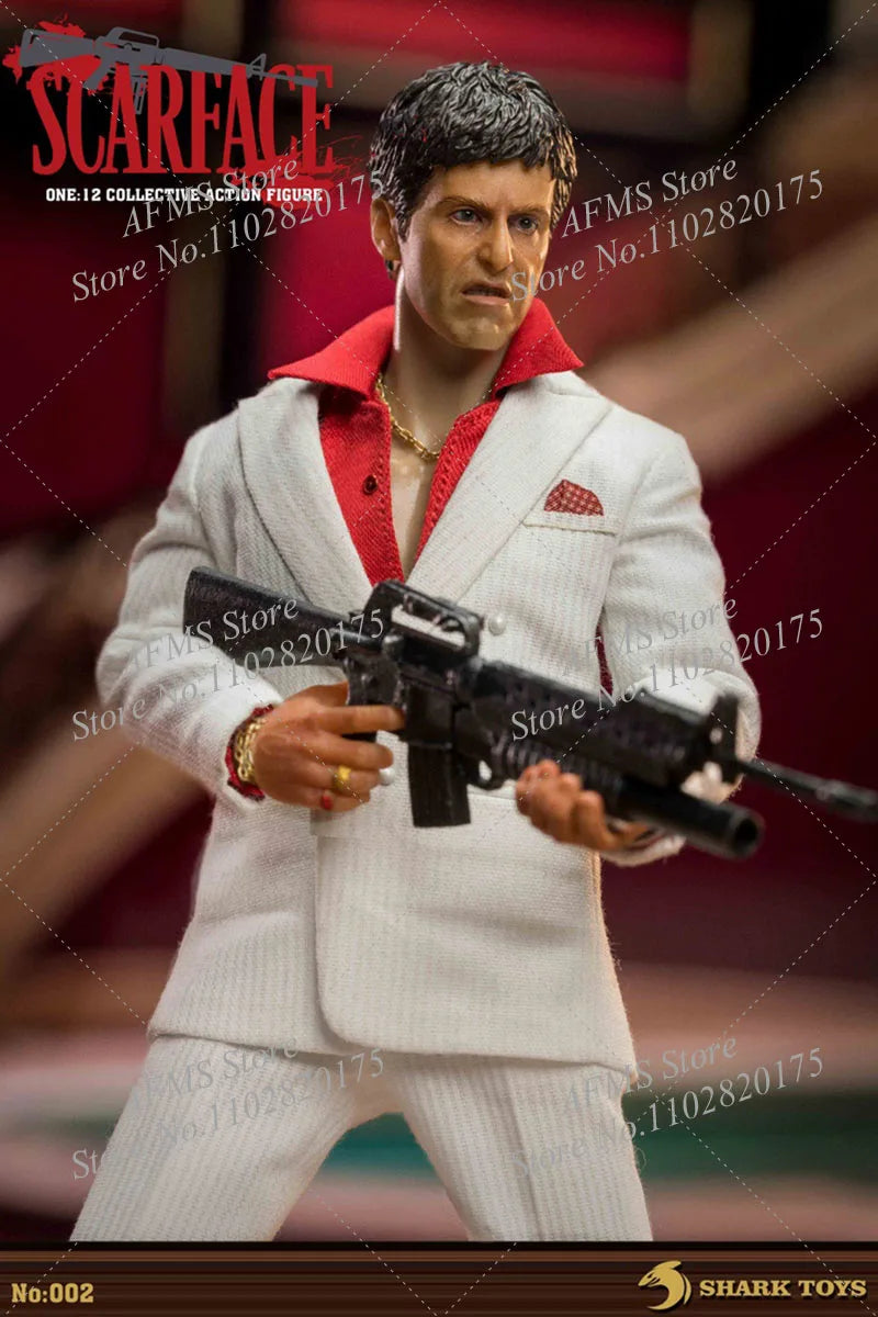 Shark Toys 002 1/12 Scale Collectible Figure Scarface Tony Montana Al Pacino Full Set  6" Men Soldier Action Figure Dolls Toys
