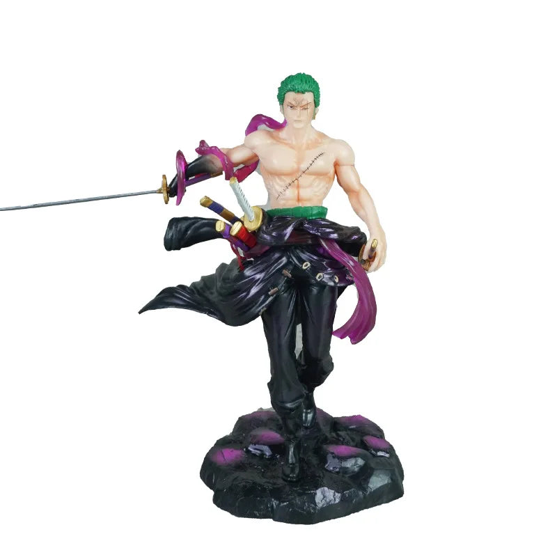 20CM Anime One Piece Roronoa Zoro Figure Swinging Sword Demon Slayer Action Standing Model Toy Gift Collection Action Figure PVC