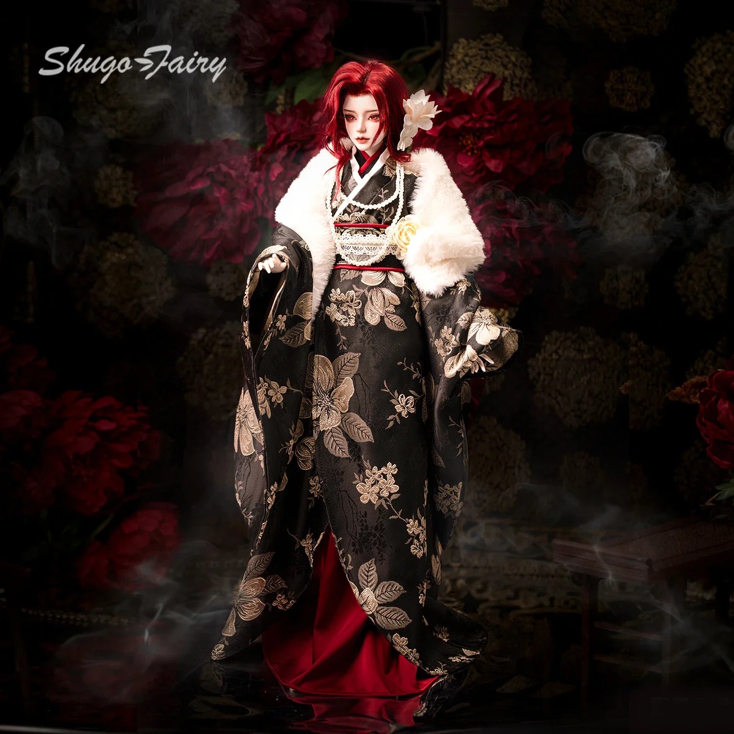 BJD Doll 1/3 Zhihui Fullset B Japanese Kimono Style The Boss Lady Underworld Shuga Fairy Resin Figure with Appliqués